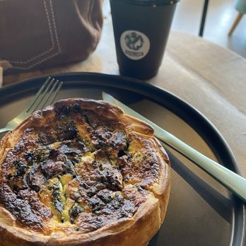 Pressed + Flower - Mushroom Quiche w/Ceremonial Matcha Latte - Coffee & Tea Near Me - Azusa, California Pressed + Flower - Mushroom Quiche w/Ceremonial Matcha Latte - Coffee & Tea Near Me - Azusa, California