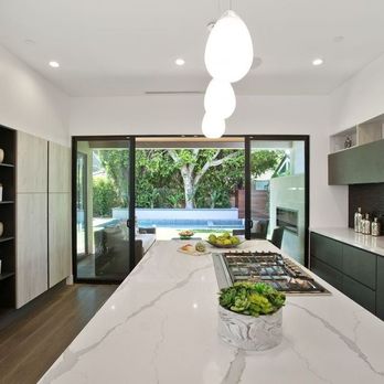 Euro Interior - Modern Kitchen design  CucineLube Italy.Verona stone top - Interior Design Near Me - Studio City, California