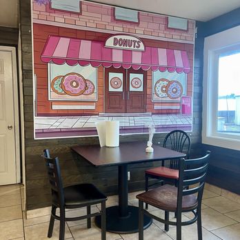 Twister Donuts - A few tables inside, very cute decor - Donuts Near Me - Olympia, Washington