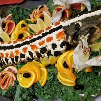 Mechta Deli - Sturgeon Fish for my Party!!! Decorated with Red and Black Caviar!!! Fancy AF! - Delis Near Me - West Hollywood, California Mechta Deli - Sturgeon Fish for my Party!!! Decorated with Red and Black Caviar!!! Fancy AF! - Delis Near Me - West Hollywood, California