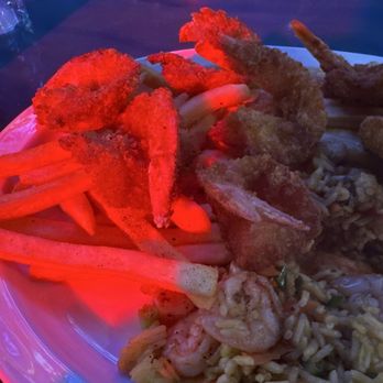 El Captain K - Shrimp with fries and fried rice - Seafood Near Me - Houston, Texas El Captain K - Shrimp with fries and fried rice - Seafood Near Me - Houston, Texas