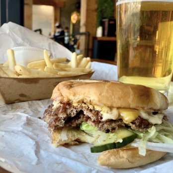 Goon Burger - a glass of beer and a plate of fries - Burgers Near Me - Vancouver, Washington