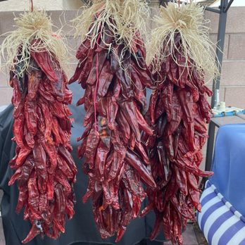 Chile Konnection Produce - Ristras drying out in the Desert heat - Specialty Food Near Me - Albuquerque, New Mexico