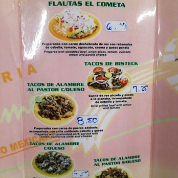 Taqueria El Cometa - Menu - Mexican Near Me - El Paso, Texas Taqueria El Cometa - Menu - Mexican Near Me - El Paso, Texas