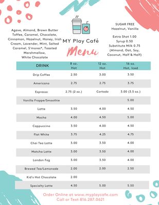 Menu photo 1 My Play Cafe Lee's Summit, MO Menu photo 1 My Play Cafe Lee's Summit, MO