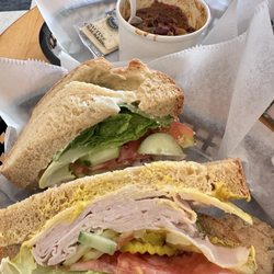 Thompson's Flour Shop - Build your own sandwich : turkey on honey wheat!  Side of chili