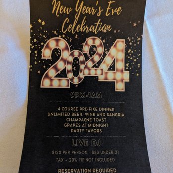 Sangria 71 - NYE 2024 celebration details - Spanish Near Me - Williston Park, New York