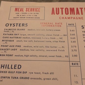 Automatic Seafood and Oysters - Menu - Seafood Near Me - Birmingham, Alabama Automatic Seafood and Oysters - Menu - Seafood Near Me - Birmingham, Alabama