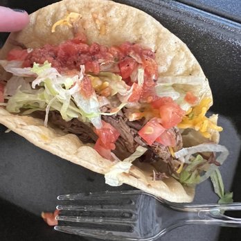 Taco Shack - Taco - Shredded beef (I ordered ground beef & extra cheese) - Mexican Near Me - Redlands, California
