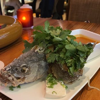 Morimoto - Mediterranean Sea Bass -- get sauce on side so fish is crispy - Japanese Near Me - Las Vegas, Nevada Morimoto - Mediterranean Sea Bass -- get sauce on side so fish is crispy - Japanese Near Me - Las Vegas, Nevada
