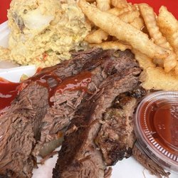 Full Belly BBQ - Generous and delicious brisket combo plate!