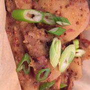 Photo of Second Profession Brewing - Portland, OR, United States. Potato salad close-up. Look at the mustard grains!