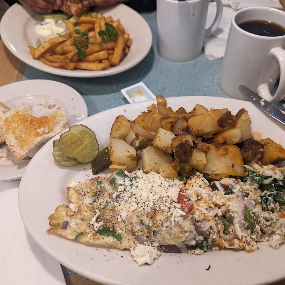 Pegah's Kitchen - Greek omlette with egg whites, home potatoes and a biscuit - American Near Me - Escondido, California Pegah's Kitchen - Greek omlette with egg whites, home potatoes and a biscuit - American Near Me - Escondido, California