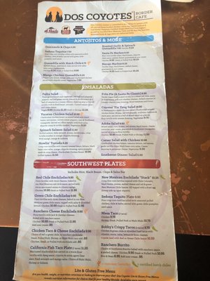 Menu photo 2 Dos Coyotes Border Cafe Sacramento, CA