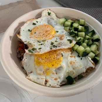 Organic Krush Kitchen & Eatery - Gallo pinto delivery with extra cucumber - Juice Bars & Smoothies Near Me - Roslyn, New York