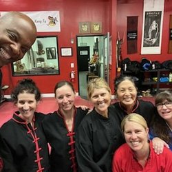 The Village With Gus Gates - Sifu Gus, Sifu Julianne, Kristie (DOV), Sifu Sandra, Sifu Jen, Sifu Maureen (in the front), and Monica.