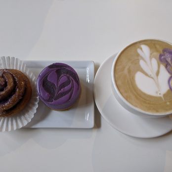 Hood Famous - Ube sticky bun, ube cheesecake, and ube latte. - Cafes Near Me - Seattle, Washington Hood Famous - Ube sticky bun, ube cheesecake, and ube latte. - Cafes Near Me - Seattle, Washington
