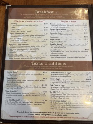Menu photo 1 Texas Great Country Cafe Whitney, TX Menu photo 1 Texas Great Country Cafe Whitney, TX