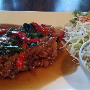 Pasa Thai - The "Rockfish Rockfish" special in a garlic basil sauce. Good food! - Thai Near Me - Mclean, Virginia