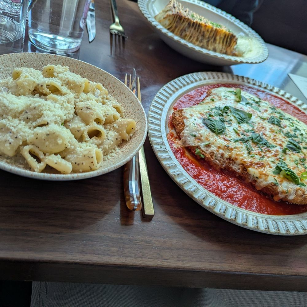 L'Ardente - Veal Parmigiana, rigatoni, and 40 layer lasagna in the back - Italian Near Me - Washington, DC, District of Columbia