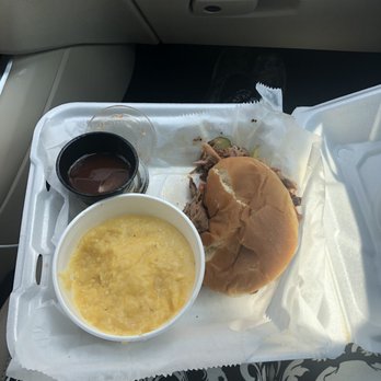 Saw's Soul Kitchen - Pulled pork and cheese grits Togo - Barbeque Near Me - Birmingham, Alabama