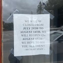 84 Court Pizza & Restaurant - Temporary closure