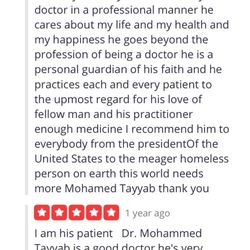 Tayyab Muhammad MD - Praise honor given to a great doctor