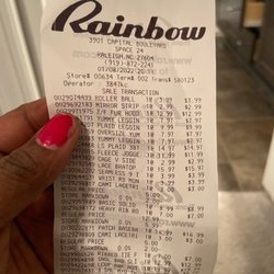 Rainbow Apparel - Receipt
