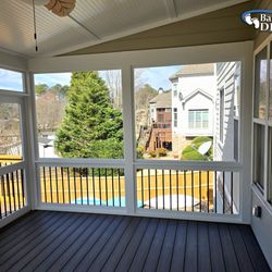 Barefoot Decks - Simple single slope screen porch with Timbertech decking in Marietta