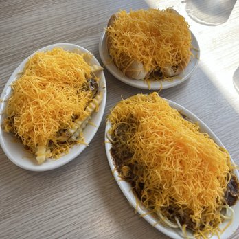 Gold Star - Chili Cheese Fries, two cheese coneys, and a regular 3-way. Big cheesy goodness! - Fast Food Near Me - Cincinnati, Ohio Gold Star - Chili Cheese Fries, two cheese coneys, and a regular 3-way. Big cheesy goodness! - Fast Food Near Me - Cincinnati, Ohio