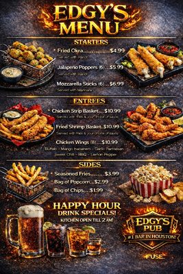 Menu photo 2 Edgys Pub Cypress, TX Menu photo 2 Edgys Pub Cypress, TX