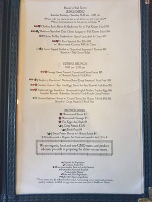 Menu photo 8 Hunter's Head Tavern Upperville, VA