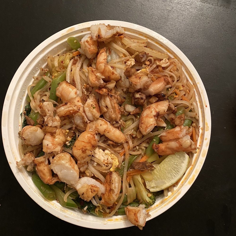 Took Took 98 - Pad Thai Noodle Plate with shrimp (spice level 5) - Thai Near Me - Pittsburgh, Pennsylvania Took Took 98 - Pad Thai Noodle Plate with shrimp (spice level 5) - Thai Near Me - Pittsburgh, Pennsylvania