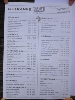 Menu photo 3 Gaststätte Weisse Düne Norderney, NI Menu photo 3 Gaststätte Weisse Düne Norderney, NI