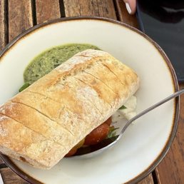 Burrata Caprese delicious pesto and nice bread