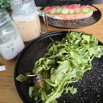 The Bridgewater Cafe - Matcha lavender tea, Thai iced tea, salmon toast, cherry arugula, and goat cheese toast - Breakfast & Brunch Near Me - Bridgewater Township, New Jersey