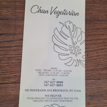 Chun Vegetarian - Menu - Vegetarian Near Me - Brooklyn, New York