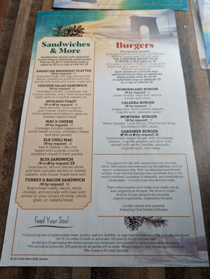Menu photo 7 Wonderland Cafe & Lodge Gardiner, MT Menu photo 7 Wonderland Cafe & Lodge Gardiner, MT