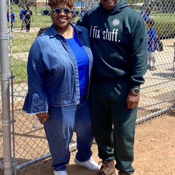 Edward Vincent Jr Park - The Mayor and Sabrina Barnes, at the ceremony to dedicate the new baseball field. - Parks Near Me - Inglewood, California