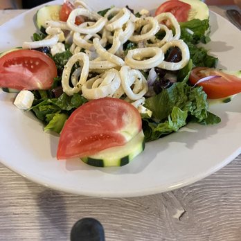 Key Largo Conch House - Greek Salad with Calamari - Seafood Near Me - Key Largo, Florida
