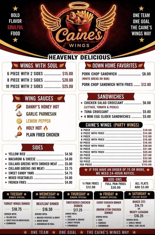 Food from Caine's Wings