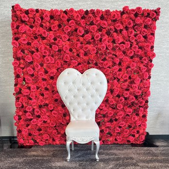 Lost Barn Event Rentals - Our Jayla flower wall with princess chair combo - Party Equipment Rentals Near Me Lost Barn Event Rentals - Our Jayla flower wall with princess chair combo - Party Equipment Rentals Near Me
