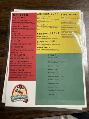 Menu photo 6 Ramona's Mexican Café Albuquerque, NM