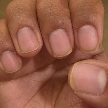Glossy Nail Bar - Horrible uneven nails basic mani - Waxing Near Me - San Luis Obispo, California