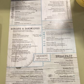 Stinger Ray's Tropical Bar & Grill - Menu * 2019 - Bars Near Me - Honolulu, Hawaii Stinger Ray's Tropical Bar & Grill - Menu * 2019 - Bars Near Me - Honolulu, Hawaii
