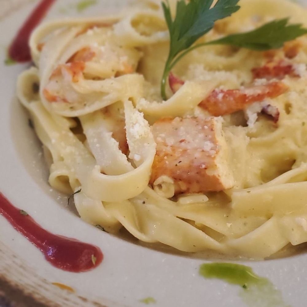 White Olive - Closeup of the Lobster Pasta. - Mediterranean Near Me - New York, New York White Olive - Closeup of the Lobster Pasta. - Mediterranean Near Me - New York, New York