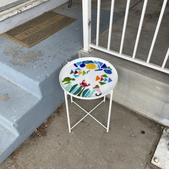 Fire Glass Studio - Mosaic Table Piece I recently made! - Art Classes Near Me - Canoga Park, California