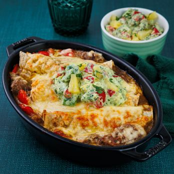 Meez Meals - Steak Enchiladas with Pineapple Salsa - Food Delivery Services Near Me Meez Meals - Steak Enchiladas with Pineapple Salsa - Food Delivery Services Near Me