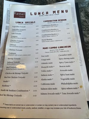 Menu photo 1 Kassai Sushi Denver, CO