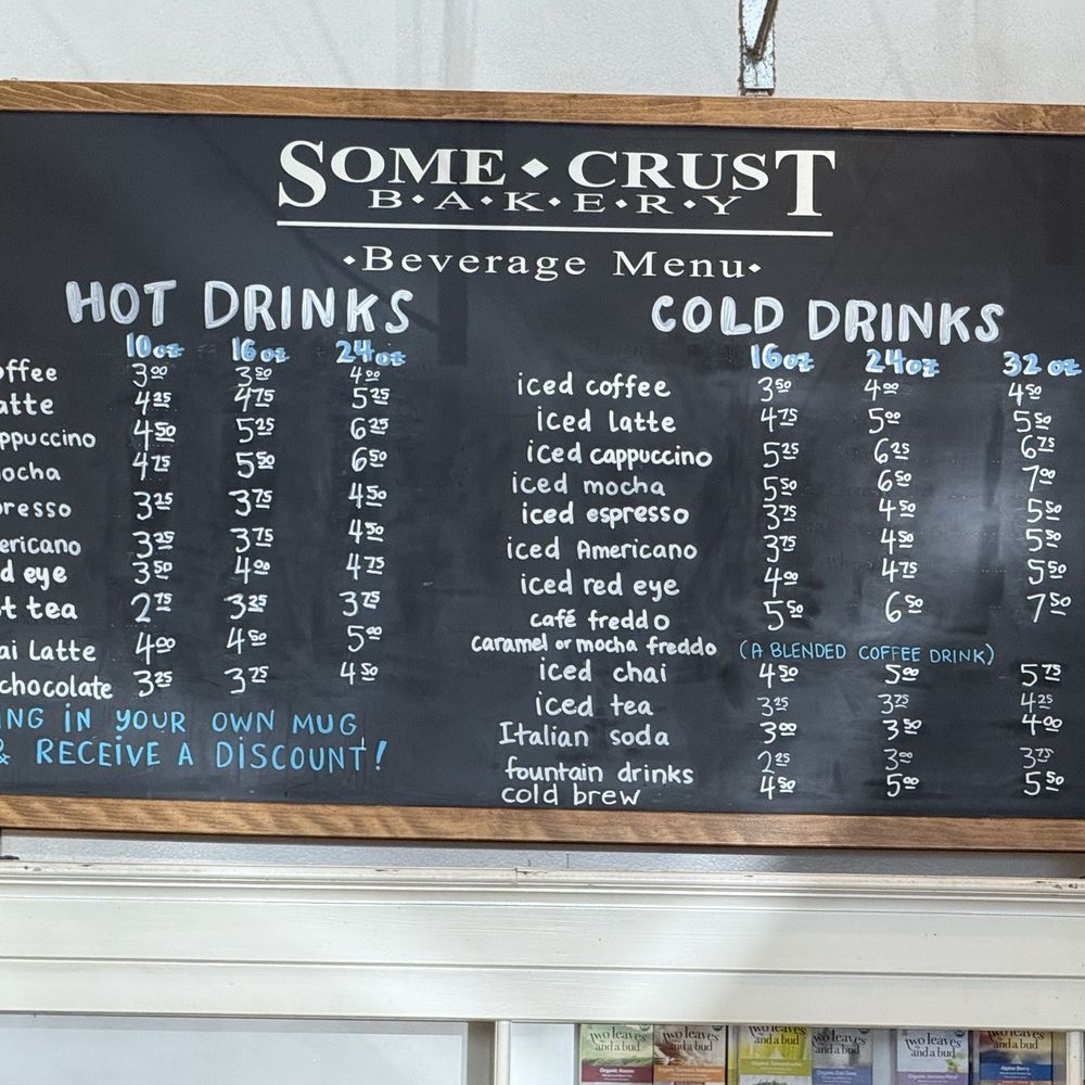 Some Crust Bakery - Drink menu - Bakeries Near Me - Claremont, California Some Crust Bakery - Drink menu - Bakeries Near Me - Claremont, California